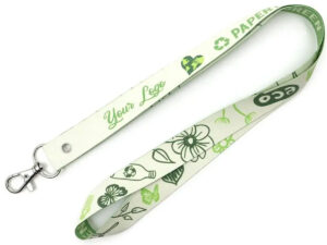Paper Lanyard With Hook. Waterproof eco-friendly paper lanyard with carabiner and sublimation print. AMGS Group