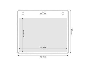 Horizontal PVC badge holder KONGRES for large-format access cards and event identification.