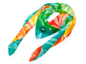 Scarf with sublimation print – full color. Ideal for events. Available at AMGS Group.
