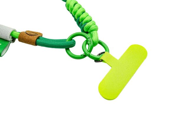 Green short braided paracord lanyard closeup image. Color available from the Pantone palette Available at AMGS Group.