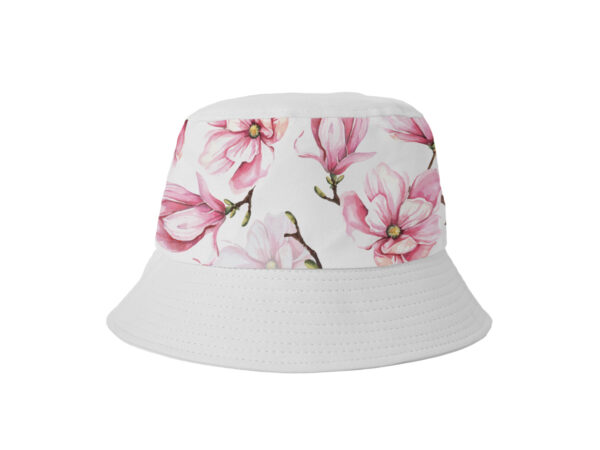 Kapelusz bucket hat z pełnokolorowym kwiatowym nadrukiem sublimacyjnym – modny dodatek reklamowy. Od AMGS Group