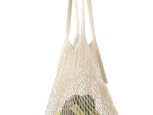 FIRO Personalizzata Con Logo. Borsa FIRO in cotone intrecciato beige, manici lunghi, stampa logo.