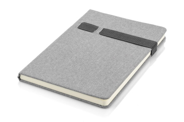 Blocco note HOLDI A5 effetto lino, personalizzabile con logo aziendale.