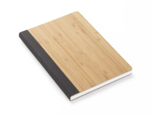 SASSO A5 notebook with bamboo cover and stone paper – eco-friendly promotional notebook customizable with logo