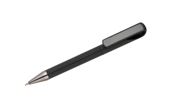 Penna TENO personalizzata con logo, soft touch, meccanismo a rotazione, 3 colori, incisione sulla placca decorativa.