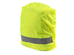 Reflektierende wasserdichte Rucksackhülle KOTEL in Gelb, personalisierbar mit Logo.