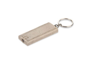 SLOMI Flashlight. SLOMI wheat straw keychain flashlight – sustainable promotional gift customizable with logo.