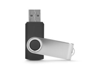 Chiavetta USB TWISTER 4 GB in metallo e plastica, personalizzabile con logo per branding aziendale.