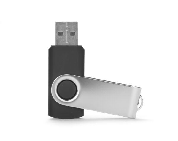 Chiavetta USB TWISTER 4 GB in metallo e plastica, personalizzabile con logo per branding aziendale.