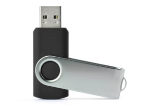 Chiavetta USB TWISTER 32 GB in metallo e plastica, personalizzabile con logo aziendale.