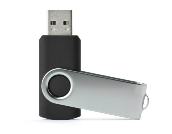 Chiavetta USB TWISTER 32 GB in metallo e plastica, personalizzabile con logo aziendale.