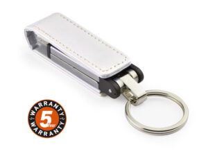 Corporate USB Drive BUDVA 32 GB with eco-leather strap and engraved logo branding option.