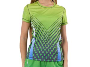 Lightweight women's sublimated performance T-Shirt with full sublimation print. Amgs Group.