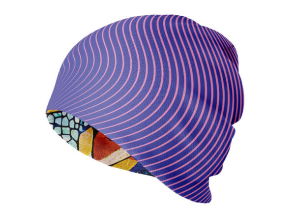 Double-sided cap with full-color sublimation print, an example of corporate customization. From AMGS Group.